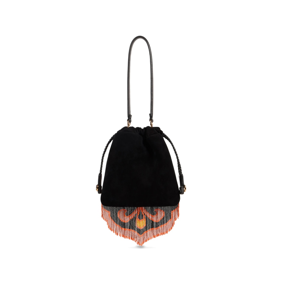 Small Kalispera beads fringes bucket bag - Img 3
