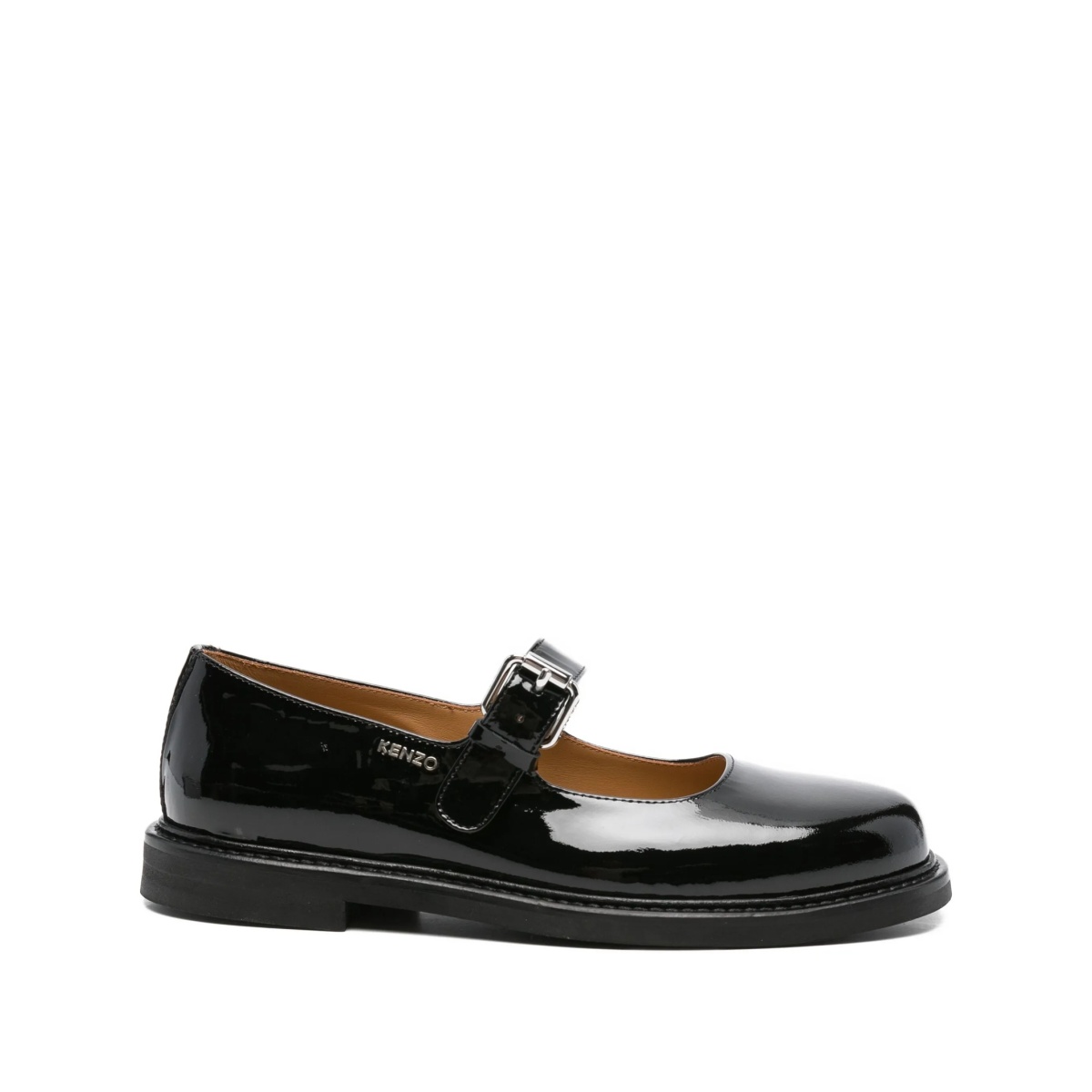 Smile buckle patent loafers