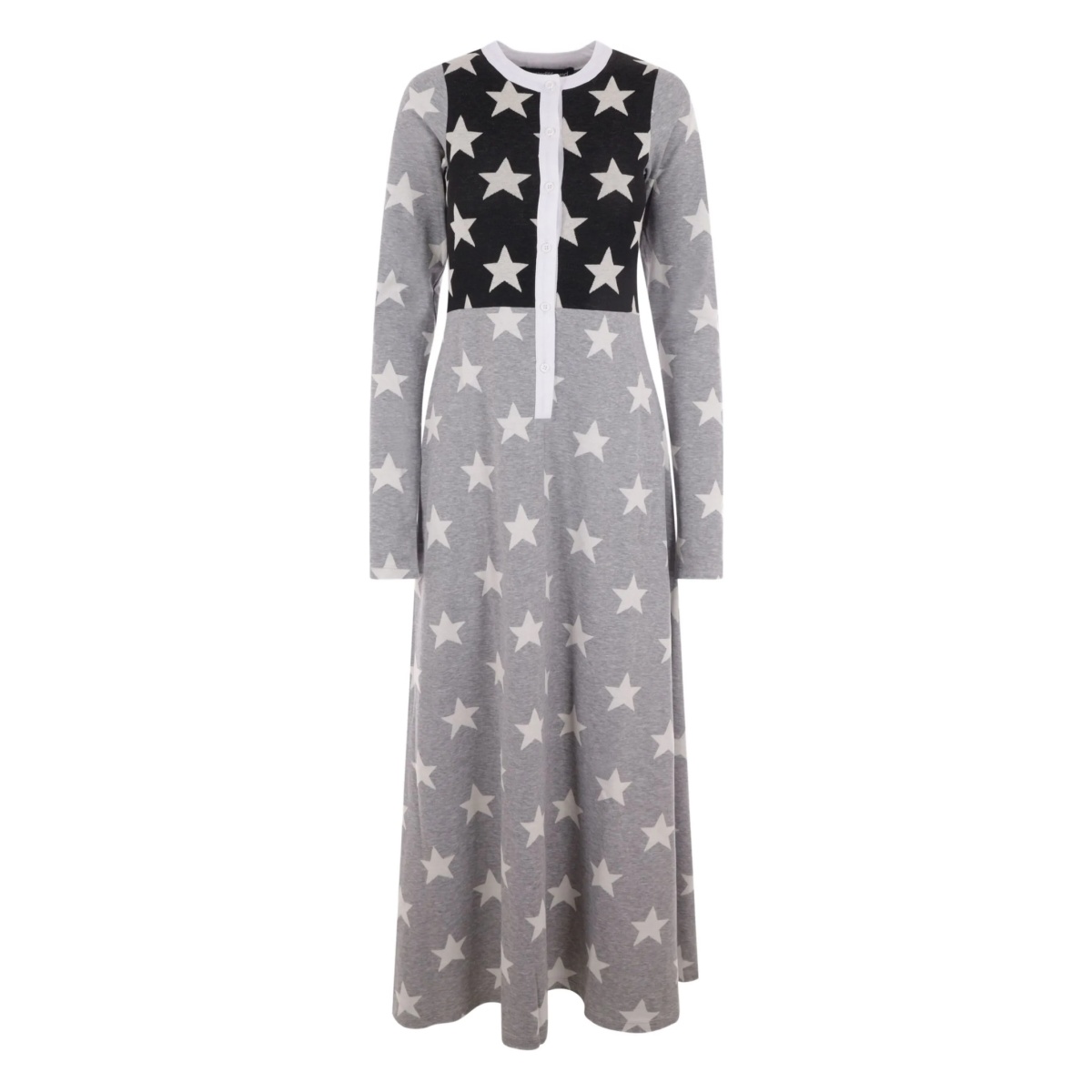 star-print button-front dress