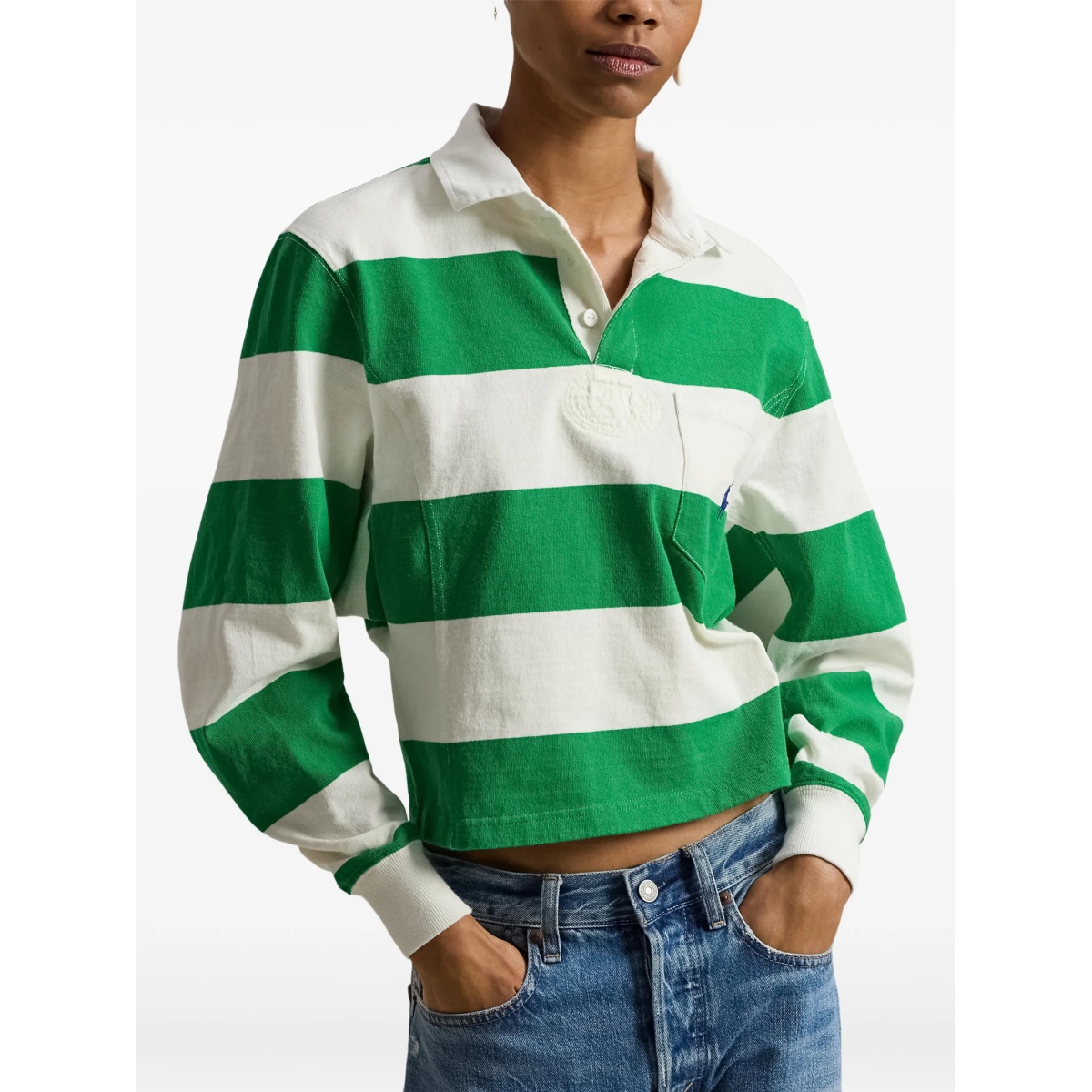 striped patch pocket rugby shirt - Img 3