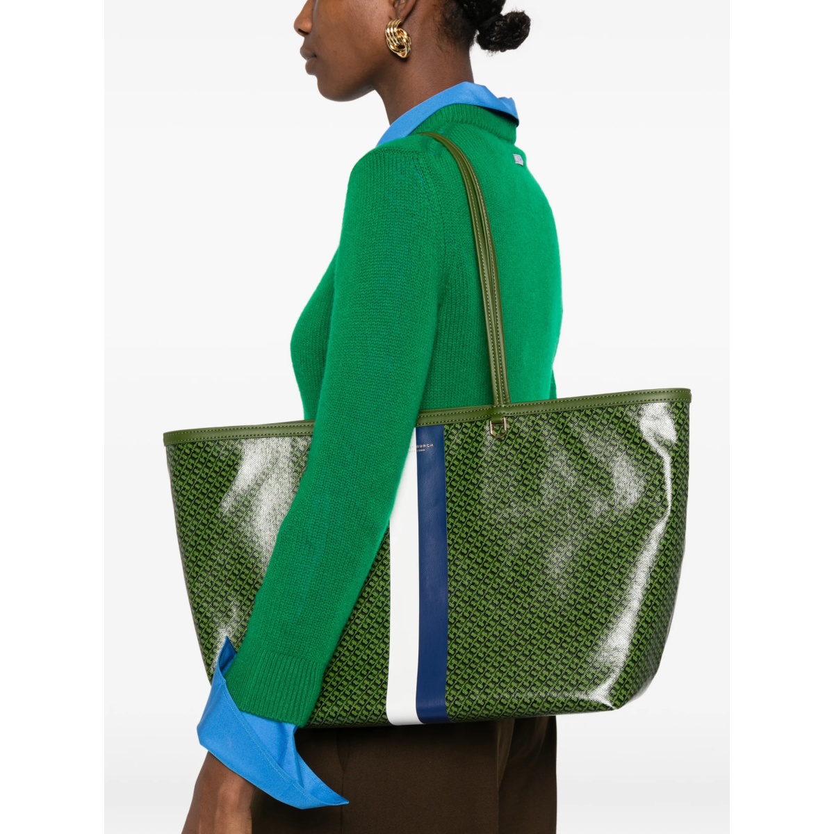 striped printed shoulder bag - Img 2