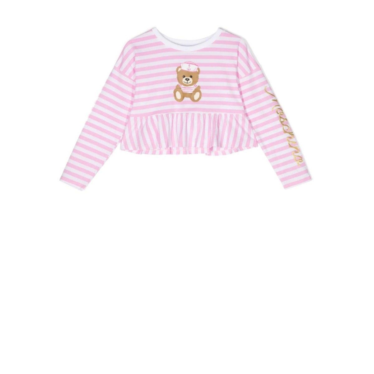 striped sailor-teddy peplum top