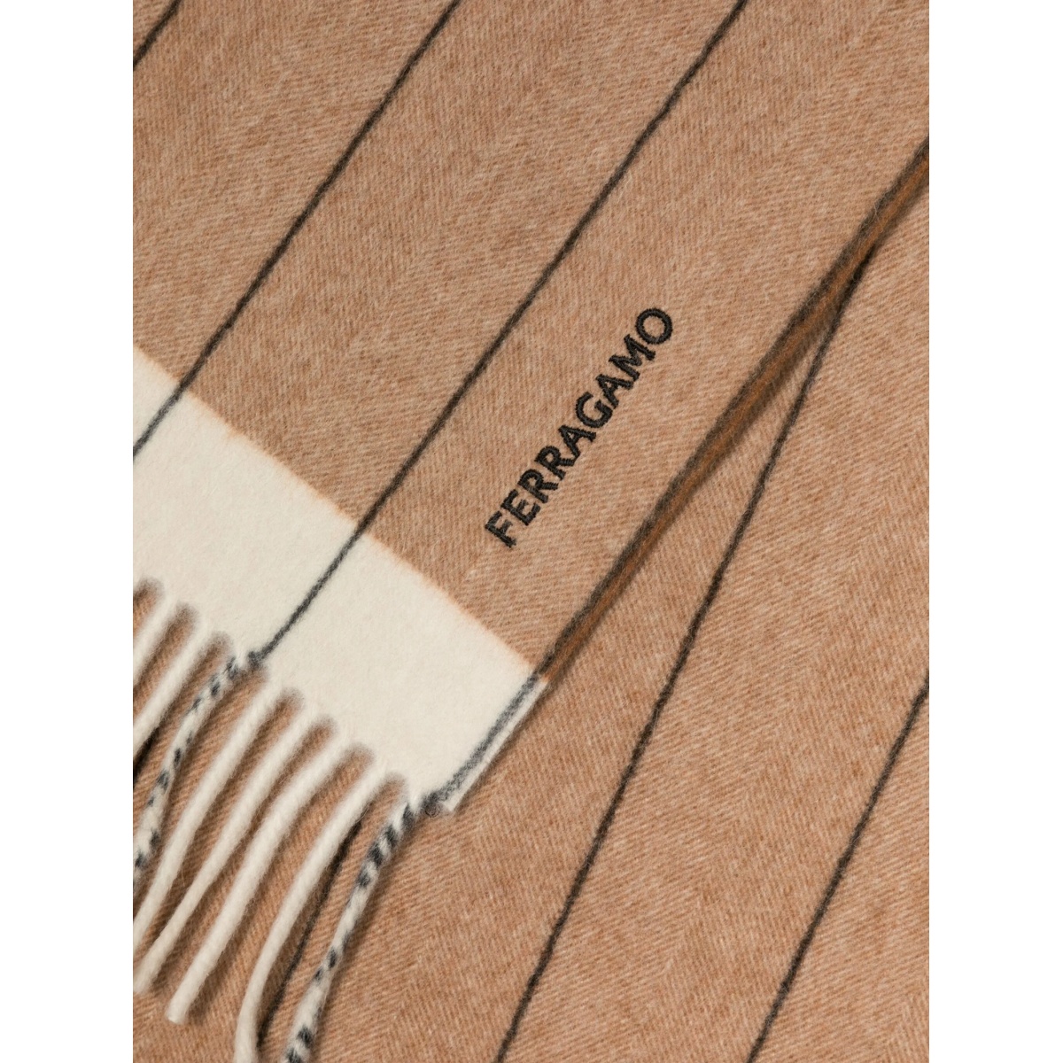 striped wool-cashmere scarf - Img 3