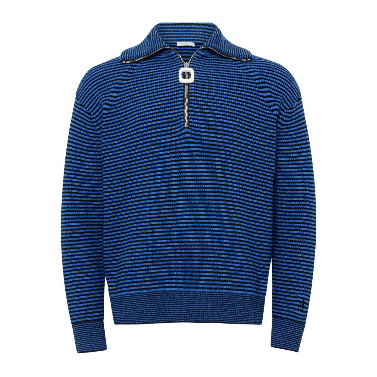 striped zip-up sweater