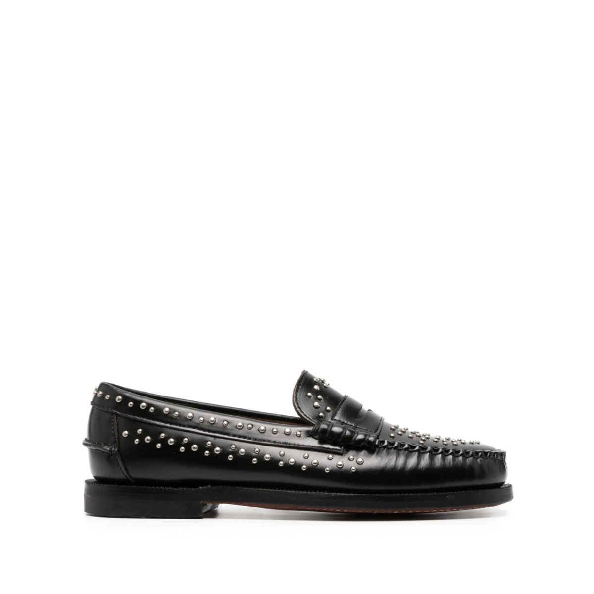 stud-embellished leather loafers