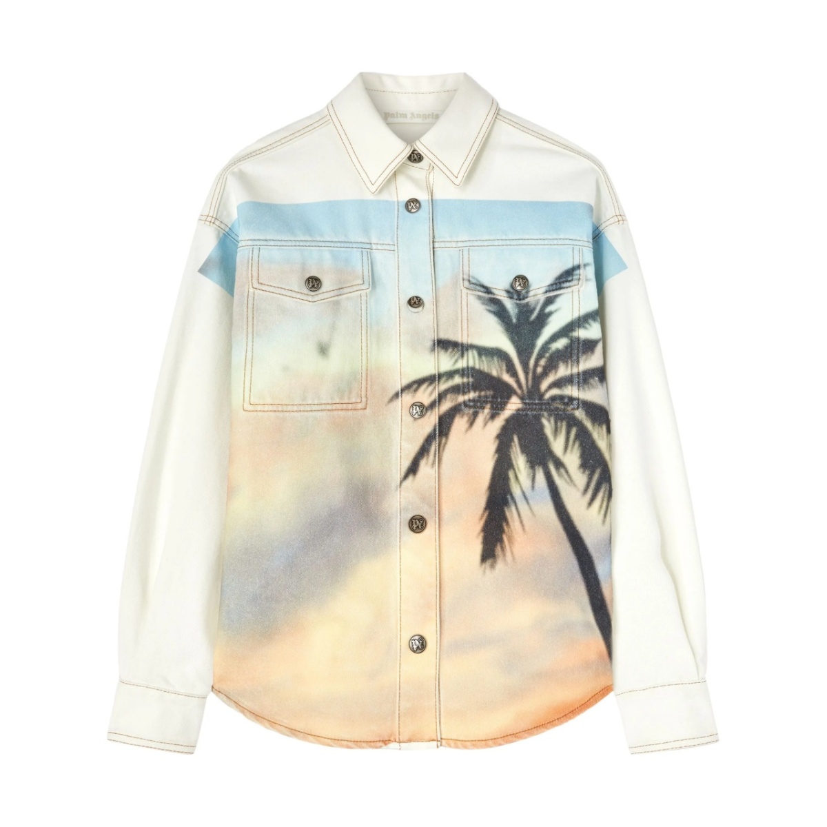 Sunrise Palm denim overshirt
