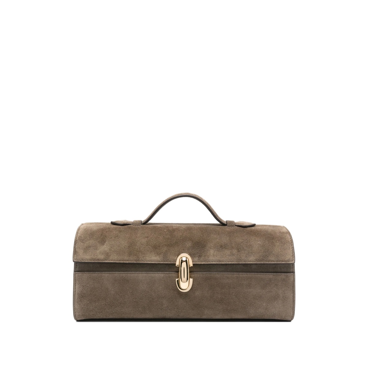 Symmetry top-handle clutch bag