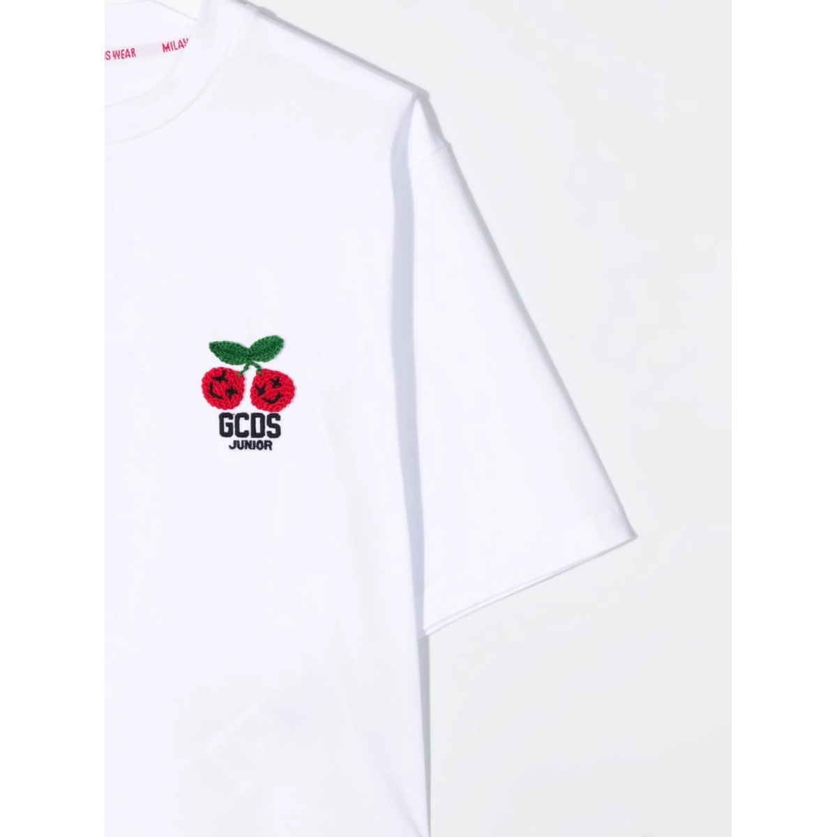 TEEN cherry-embroidered cropped T-shirt - Img 3