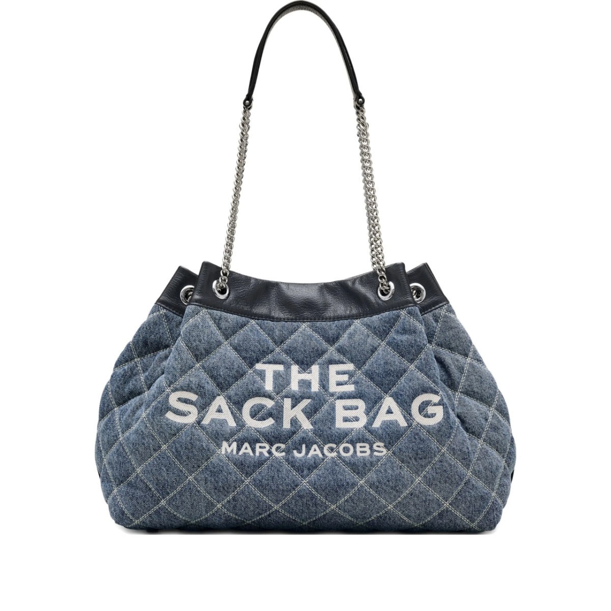 The Quilted Denim Large Chain Sack bag