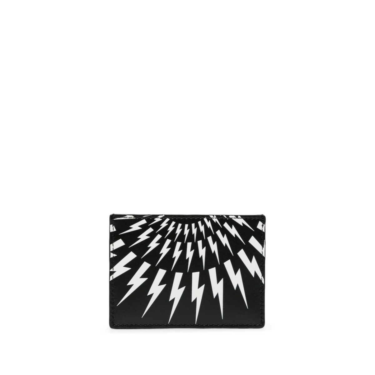 Thunderbolt-print leather cardholder