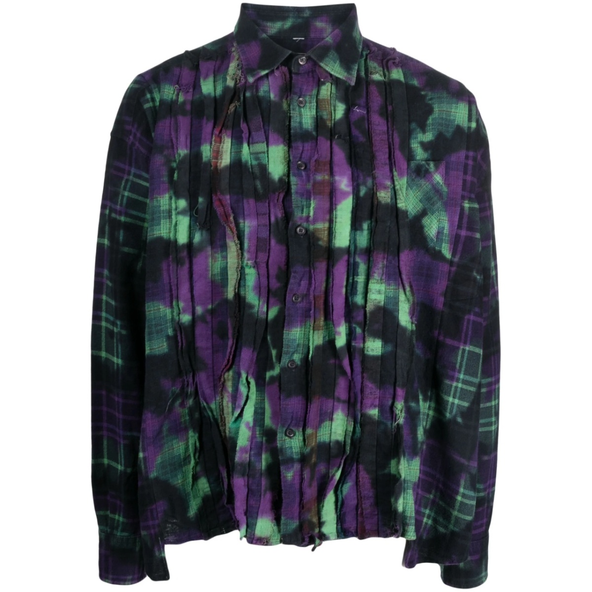 tie-dye pattern flannel shirt