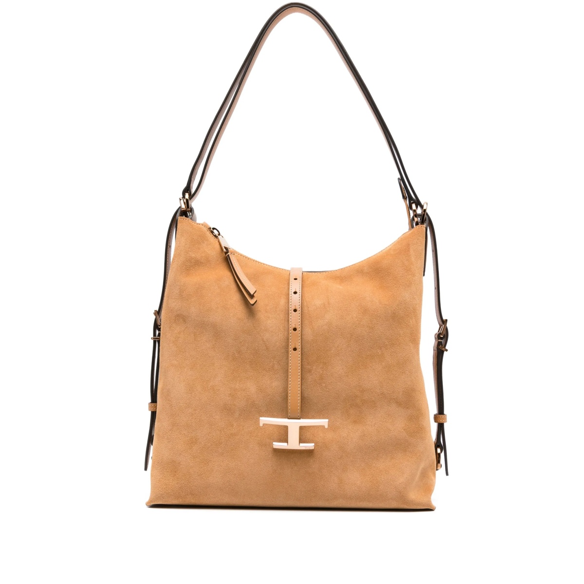 Timeless suede T-buckle shoulder bag
