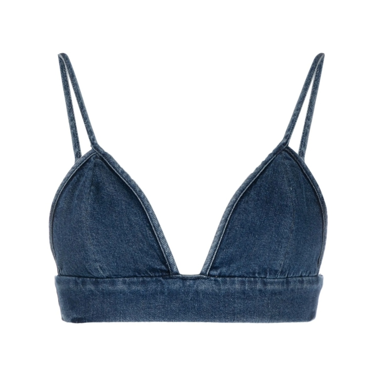 triangle-cup denim crop top
