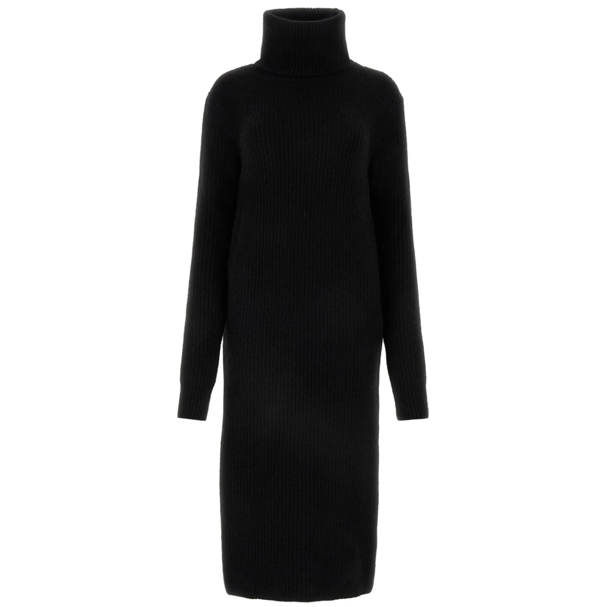 turtleneck ribbed dress