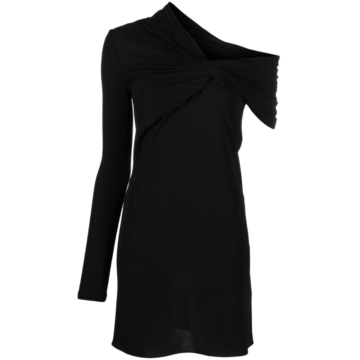 twist-front asymmetric minidress