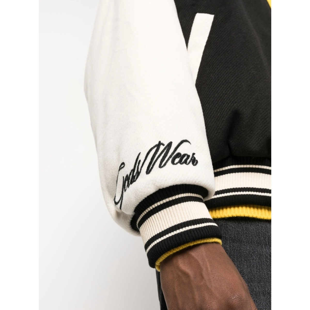 two-tone logo-patch bomber jacket - Img 5