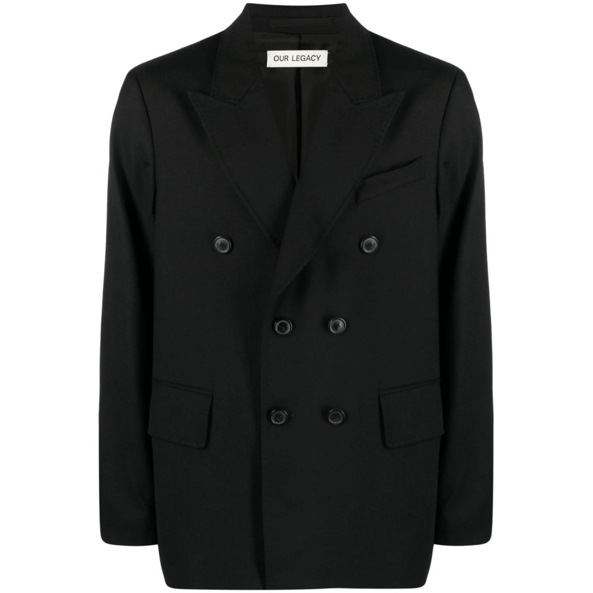 Unconstructed double-breasted blazer