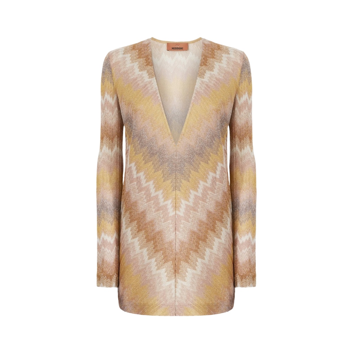 V-neck chevron mini dress - Img 2