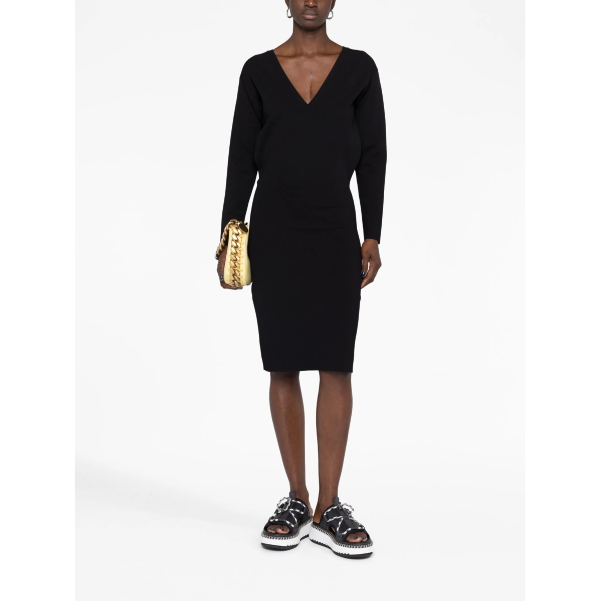 V-neck knitted midi dress - Img 2
