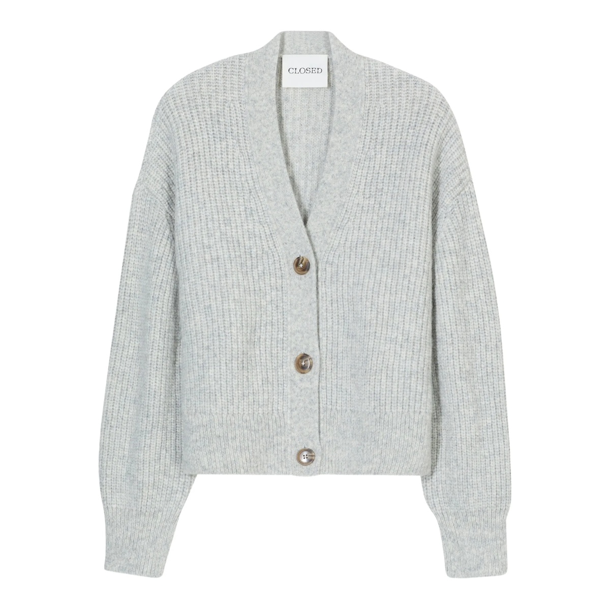 V-neck ribbed cardigan