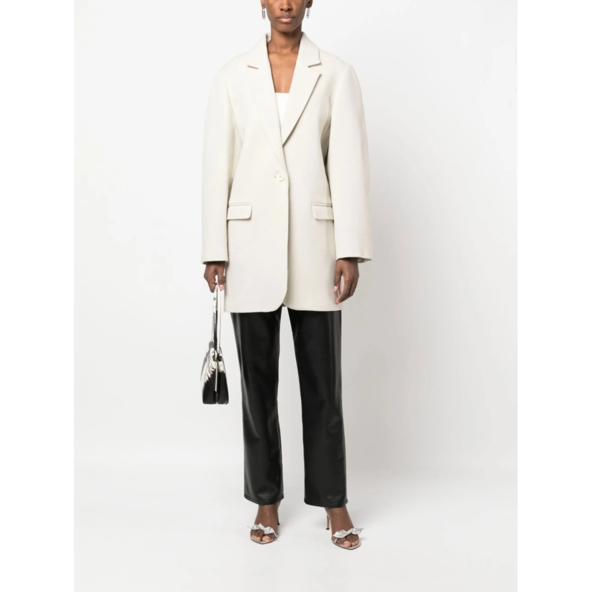 V-neck single-button coat - Img 2