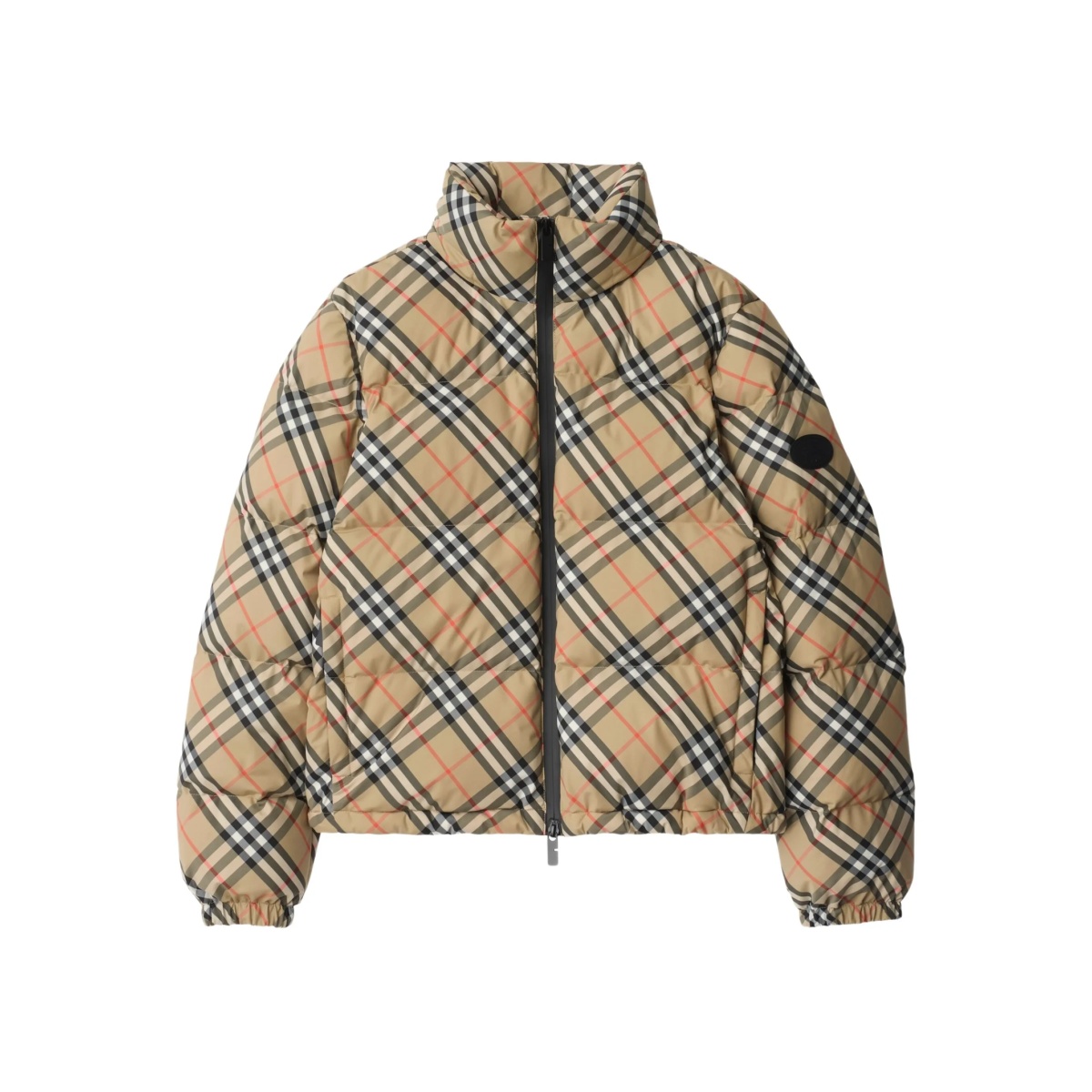 Vintage Check-pattern puffer jacket