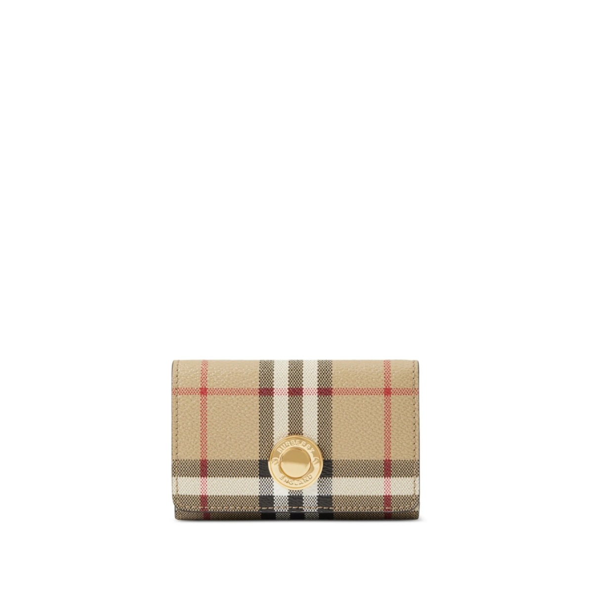 Vintage check-print folded wallet