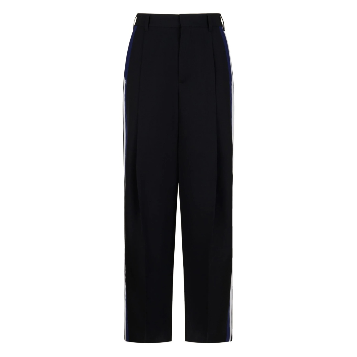 virgin wool straight-leg trousers