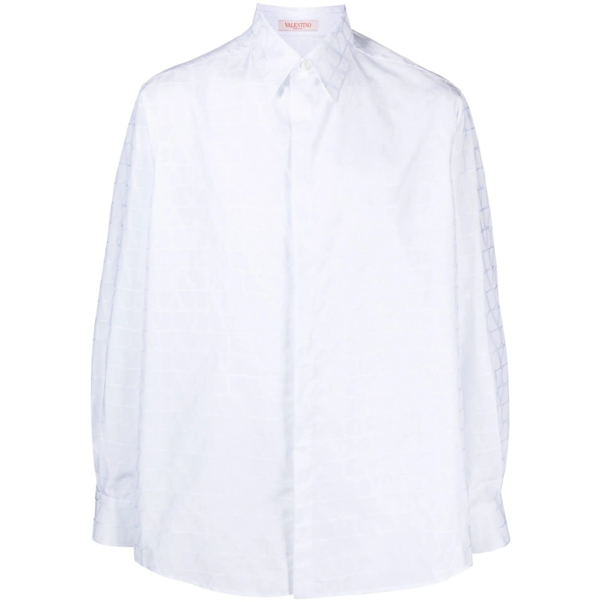 VLogo-jacquard cotton shirt