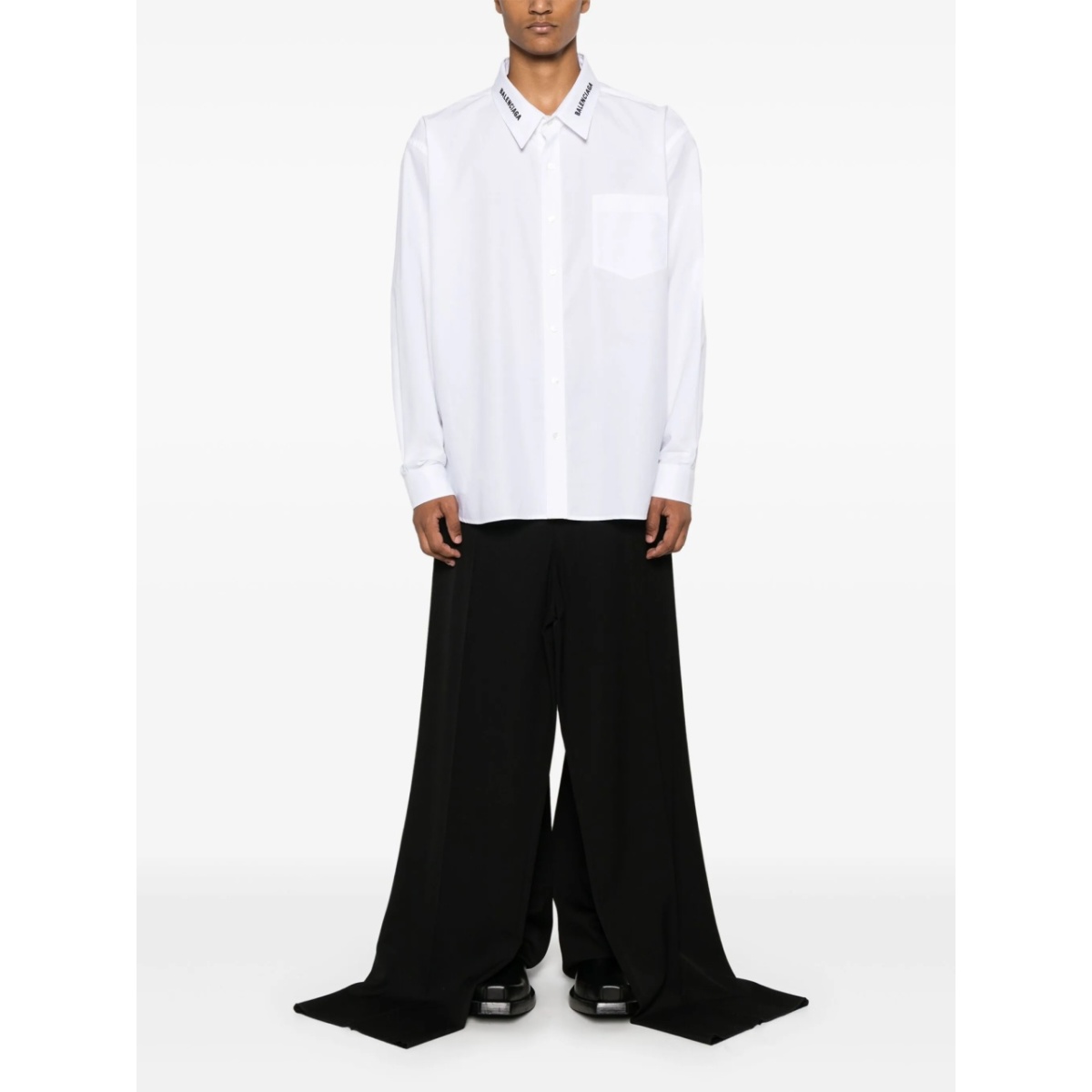 wool wide-leg tailored trousers - Img 2