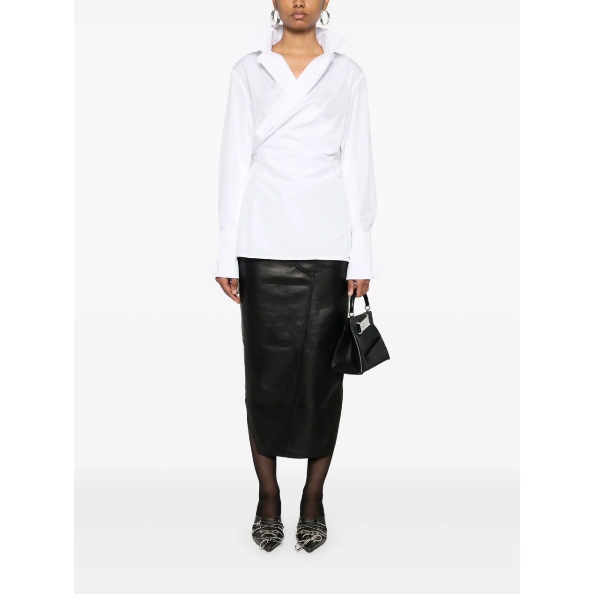 wrap-design poplin shirt - Img 2