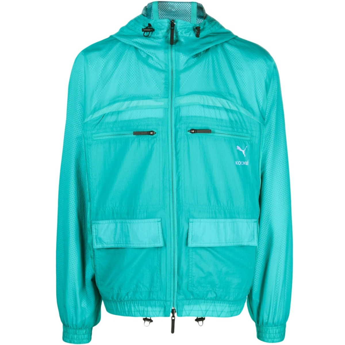 x Koché reversible zip-up hooded jacket