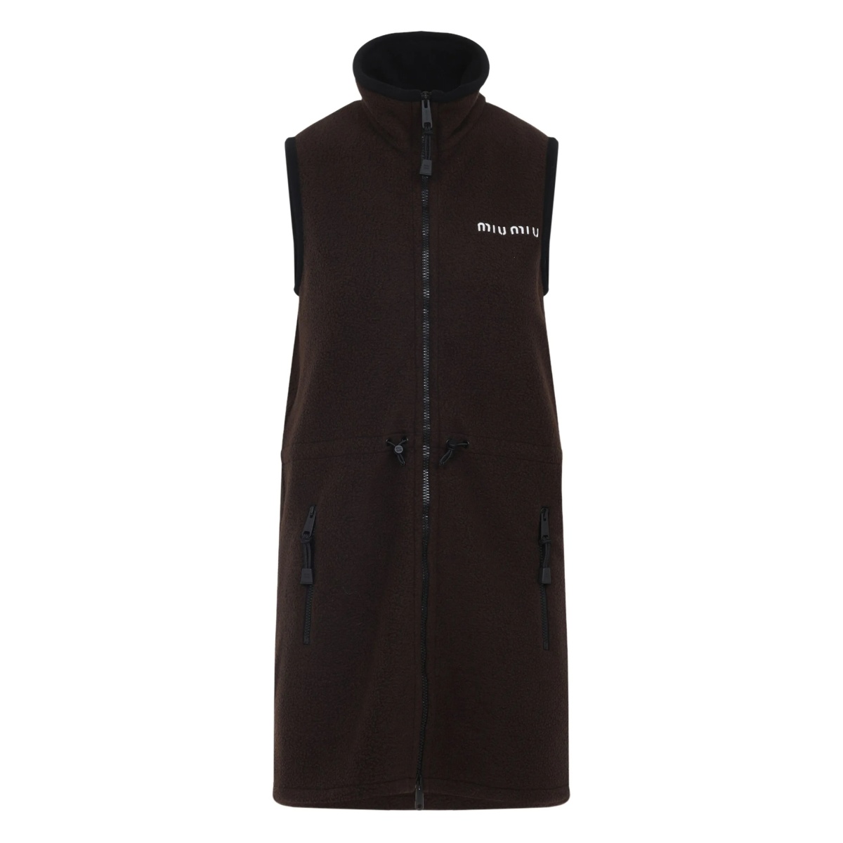 zip-front fleece mini dress