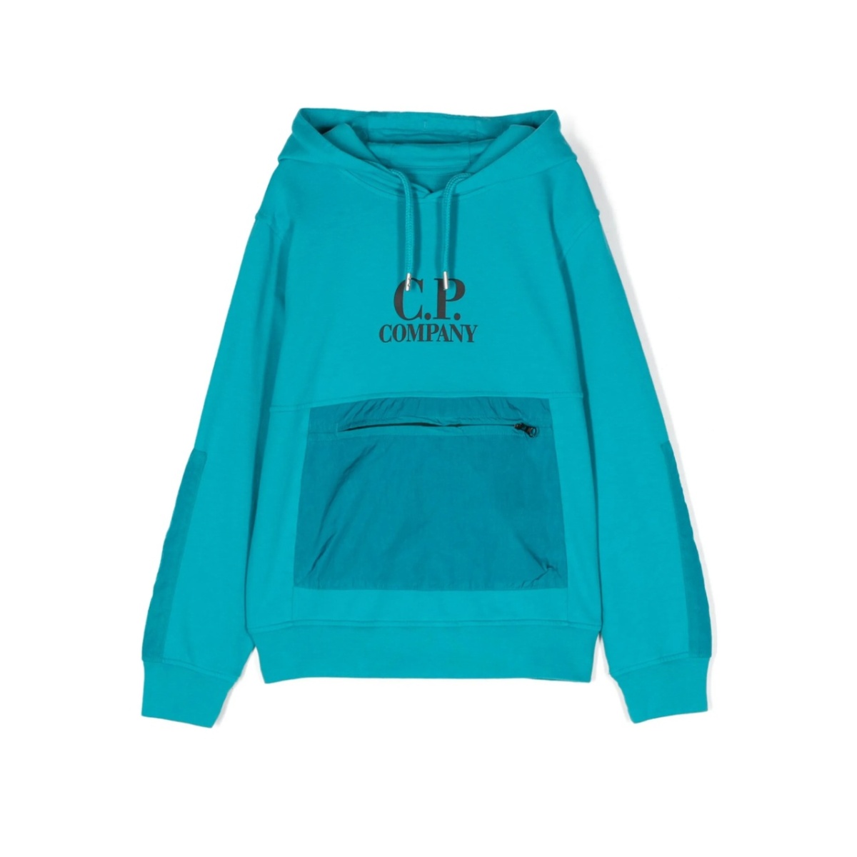 zip-pocket drawstring hoodie