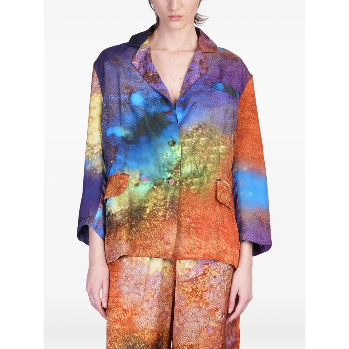 abstract-print blazer
