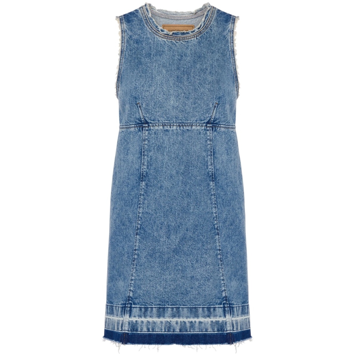 appliquéd denim minidress