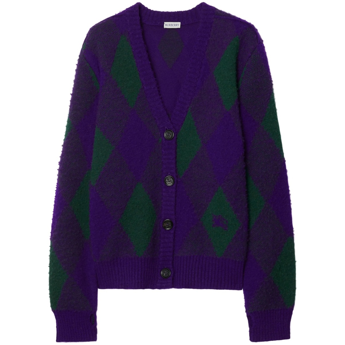 Argyle-intarsia wool cardigan