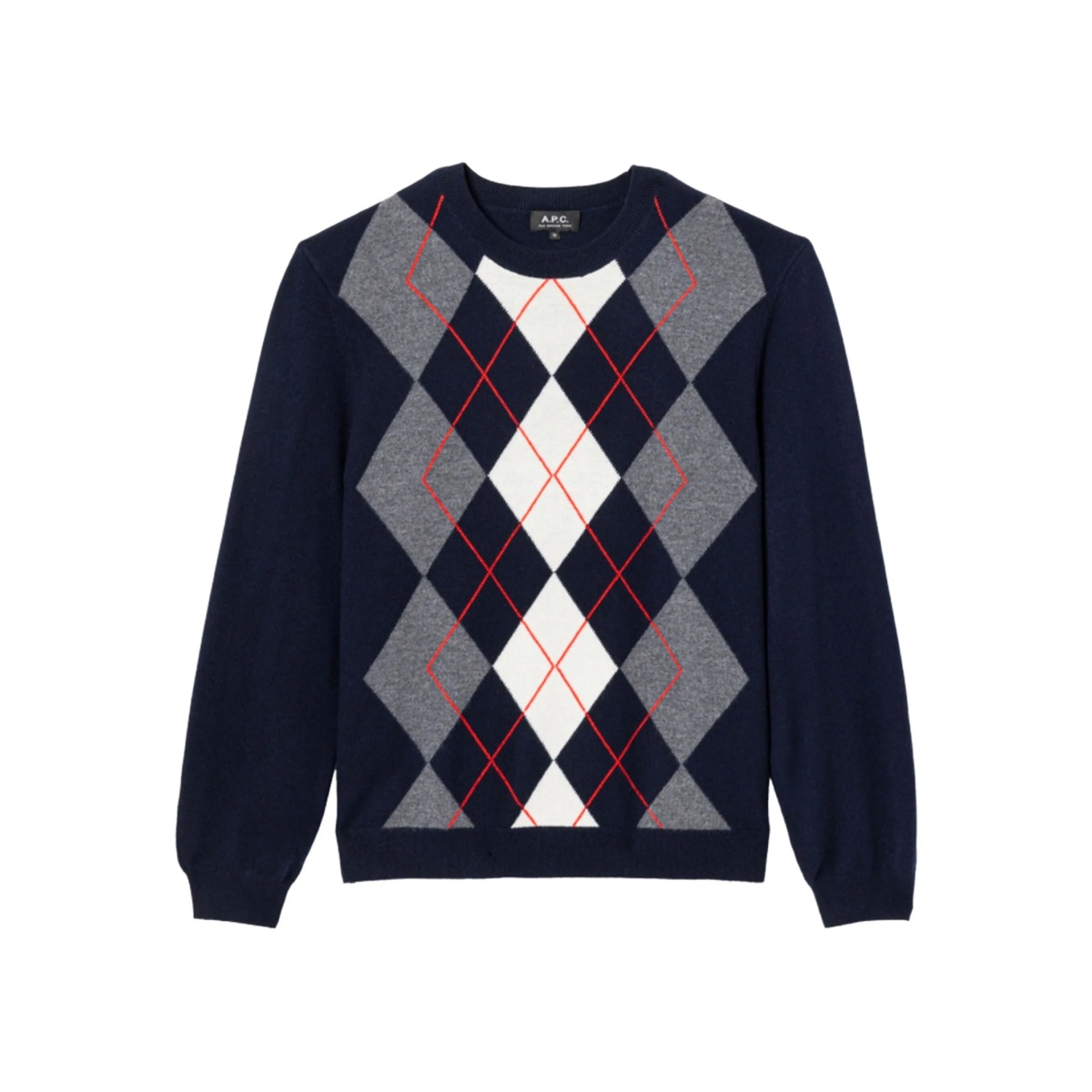 argyle-pattern sweater