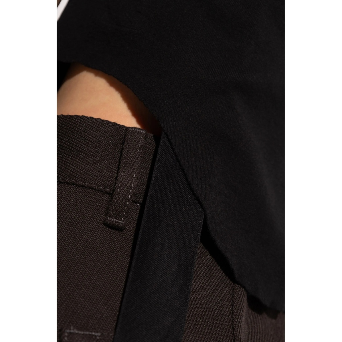 asymmetric cotton cropped top - Img 5