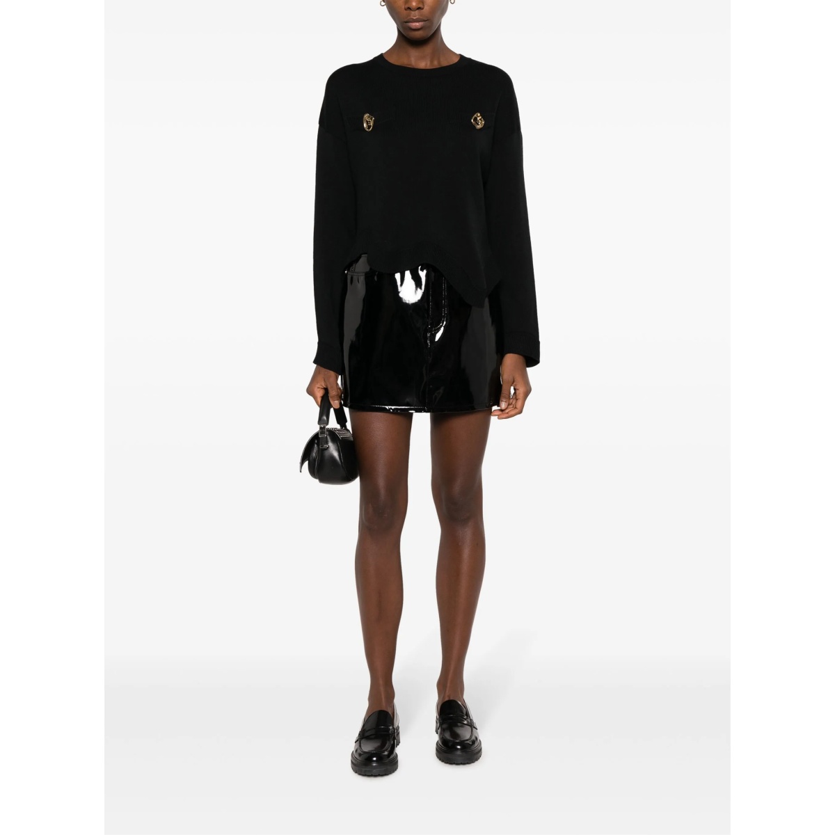 asymmetric-hem virgin wool jumper - Img 2