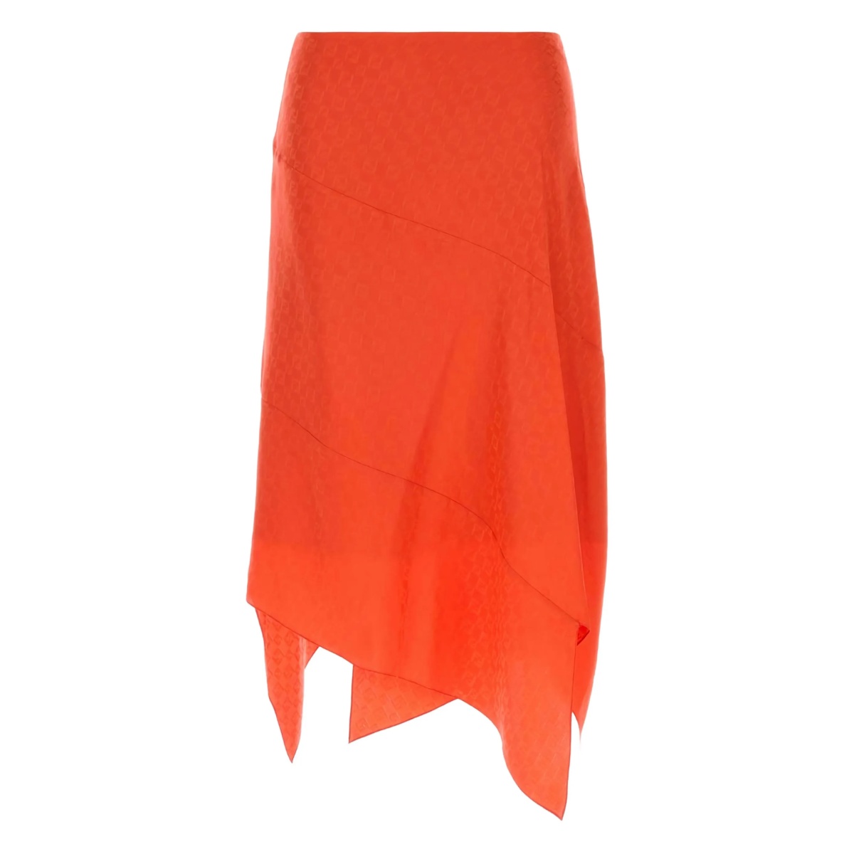 asymmetric silk midi skirt