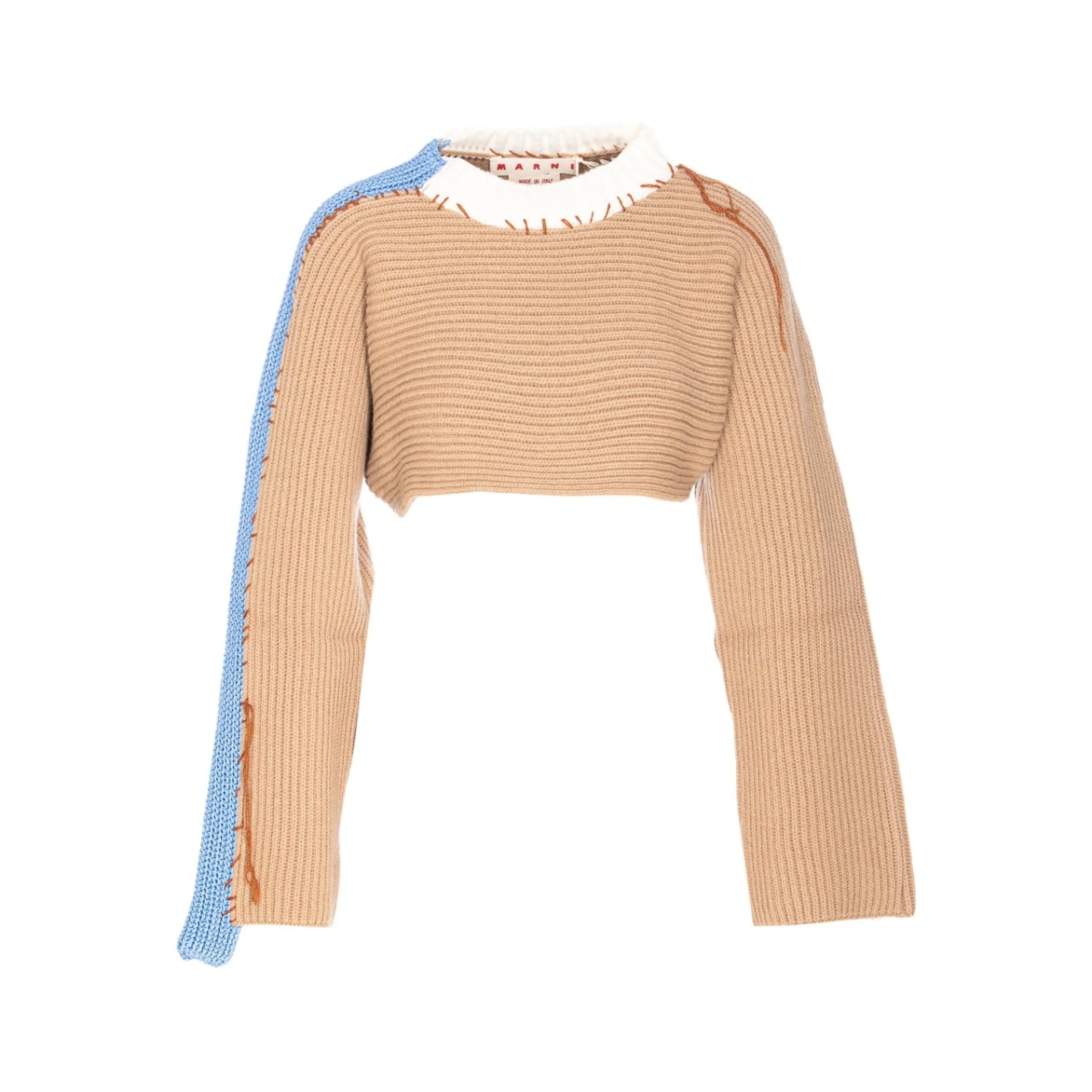 asymmetrical knitted crop sweater
