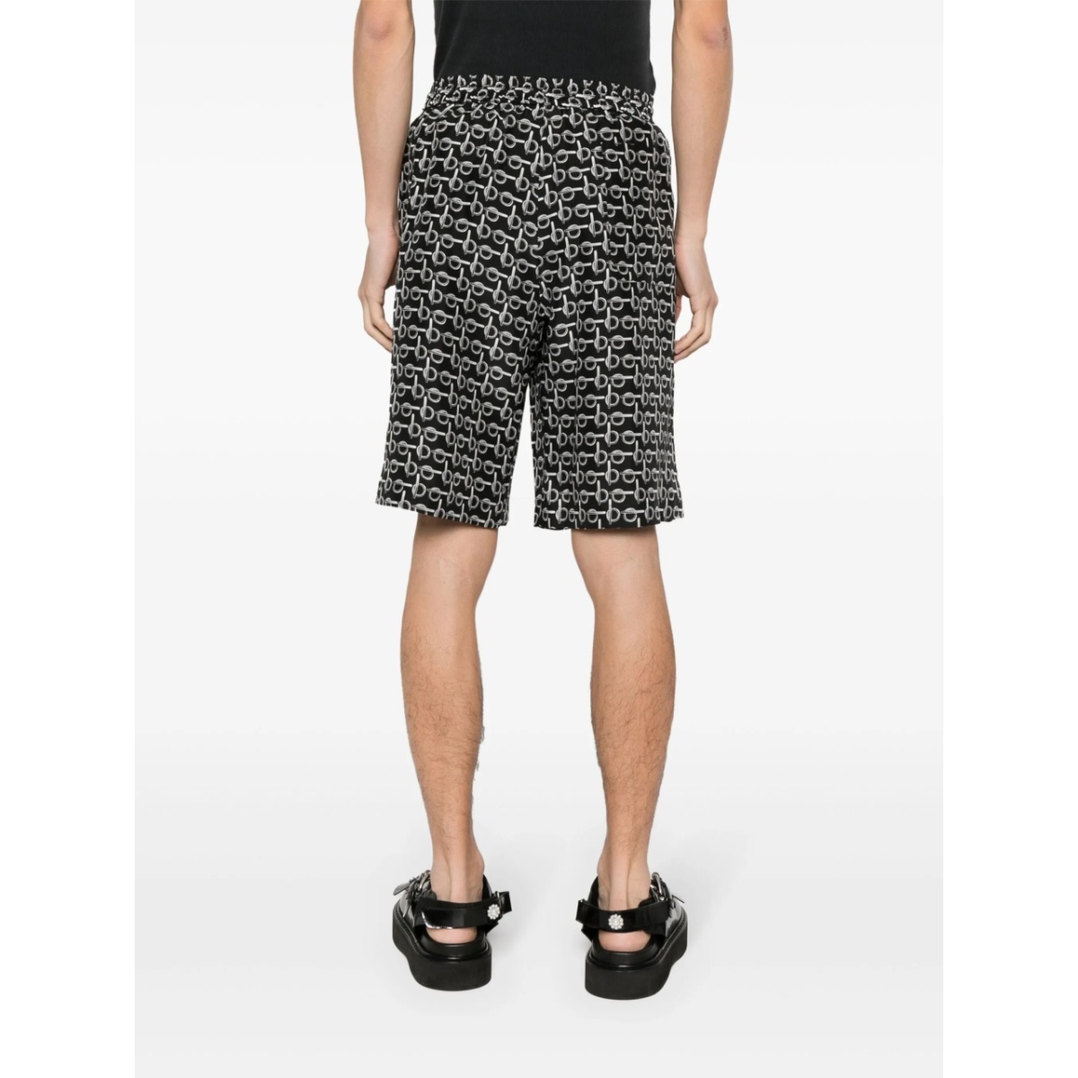 B elasticated-waistband silk shorts - Img 4
