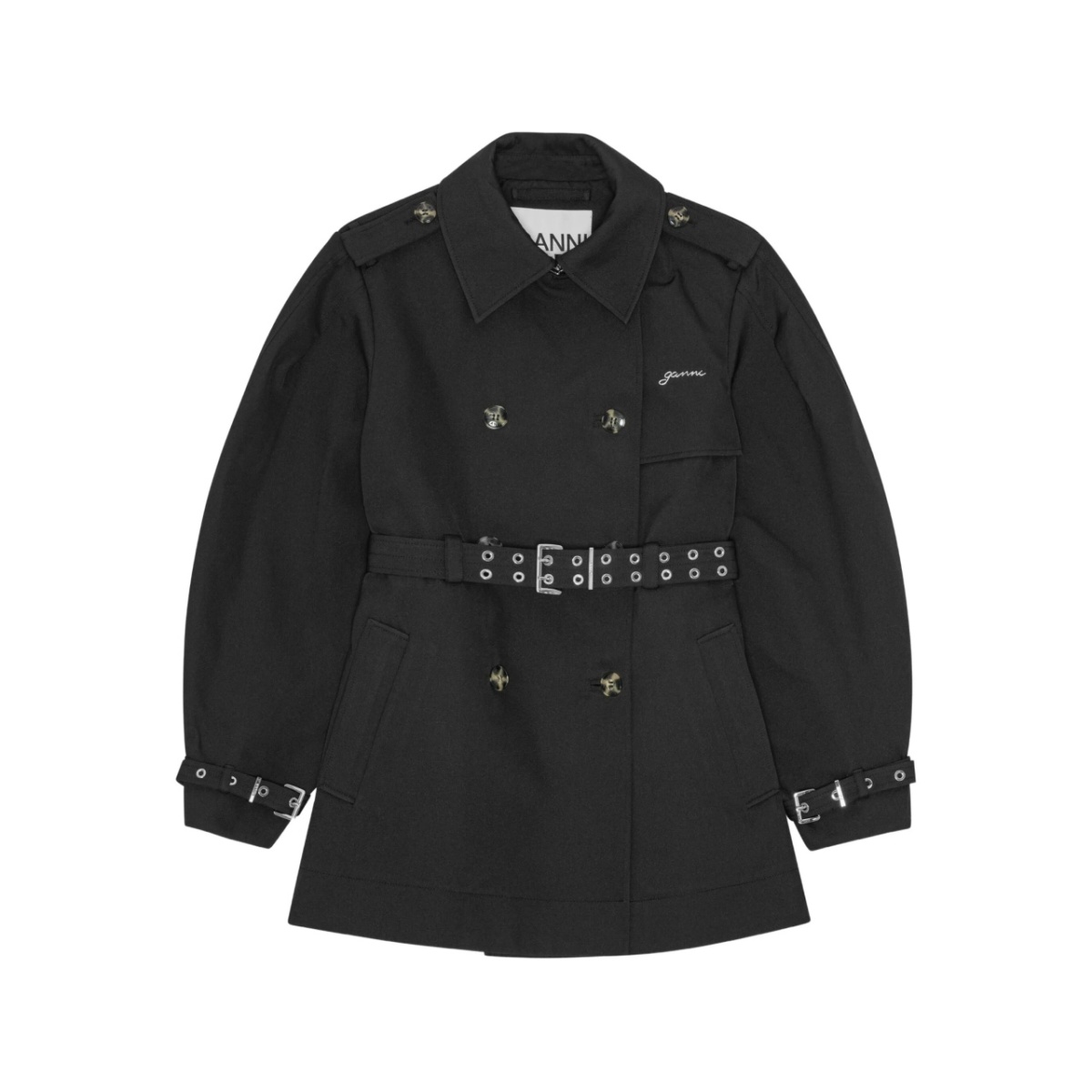 balloon-sleeve trench coat