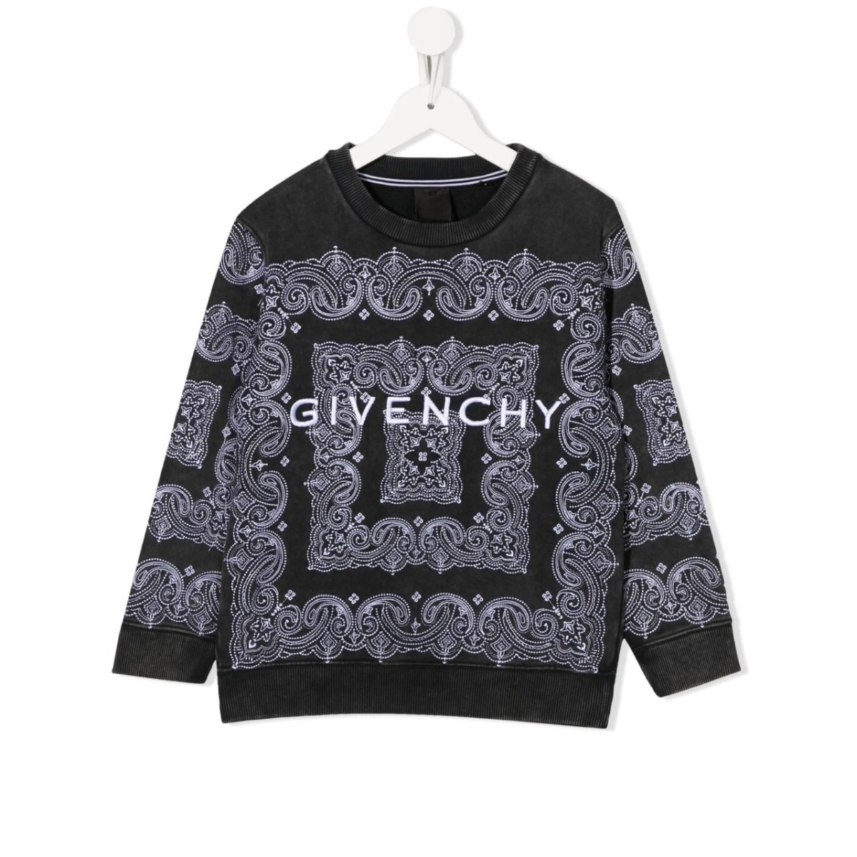 bandana-print long-sleeved jumper