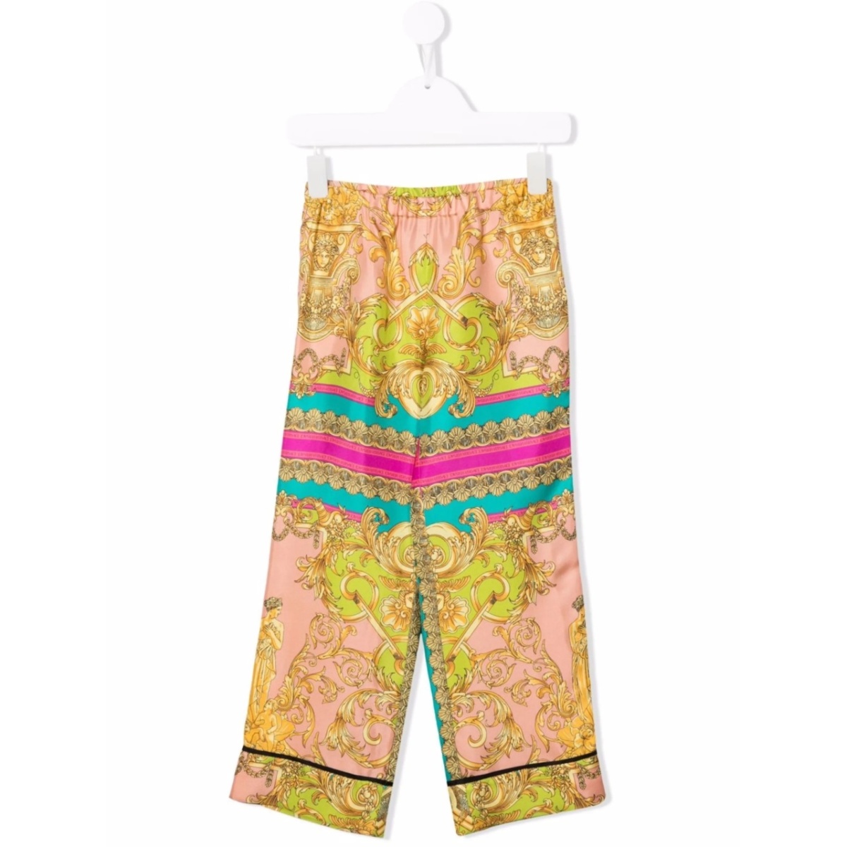 baroque-print wide-leg trousers