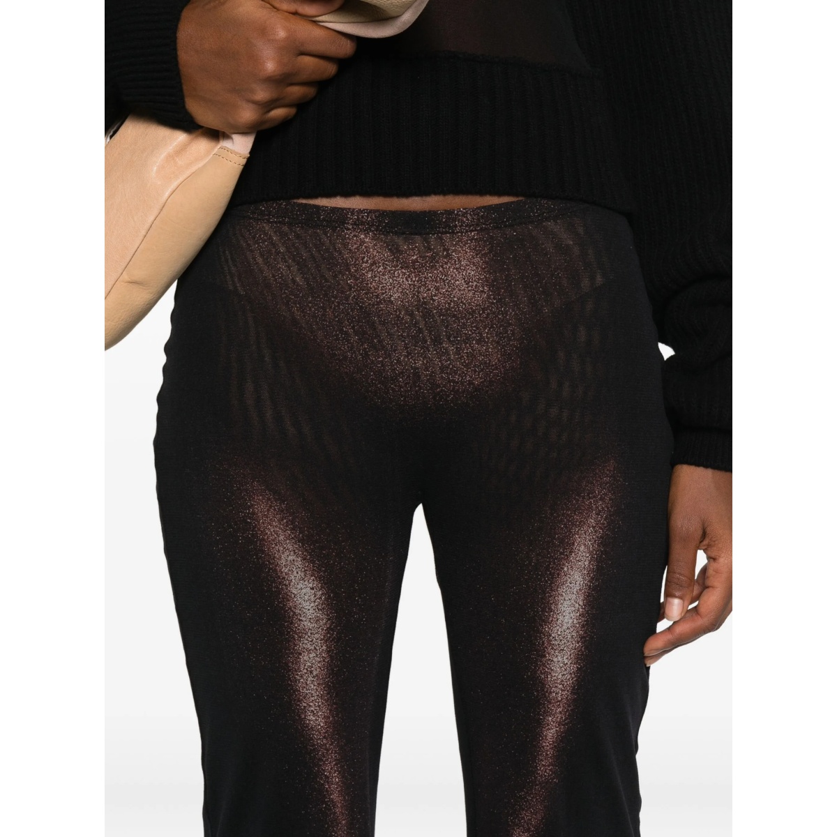 body-print mesh trousers - Img 5