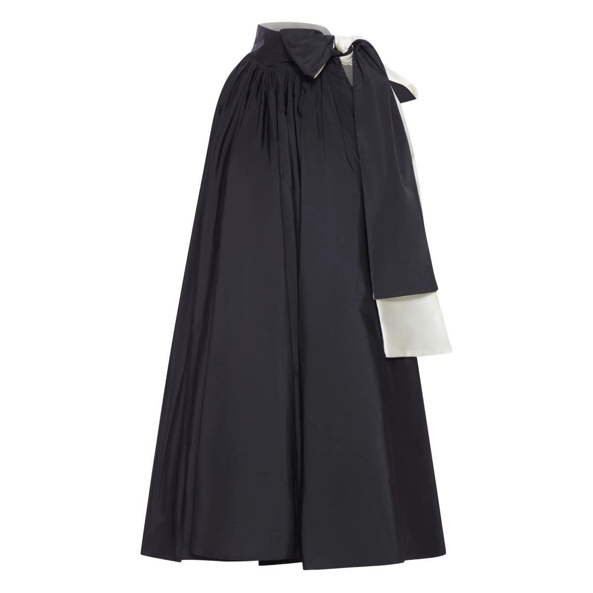 bow-neck taffeta dress