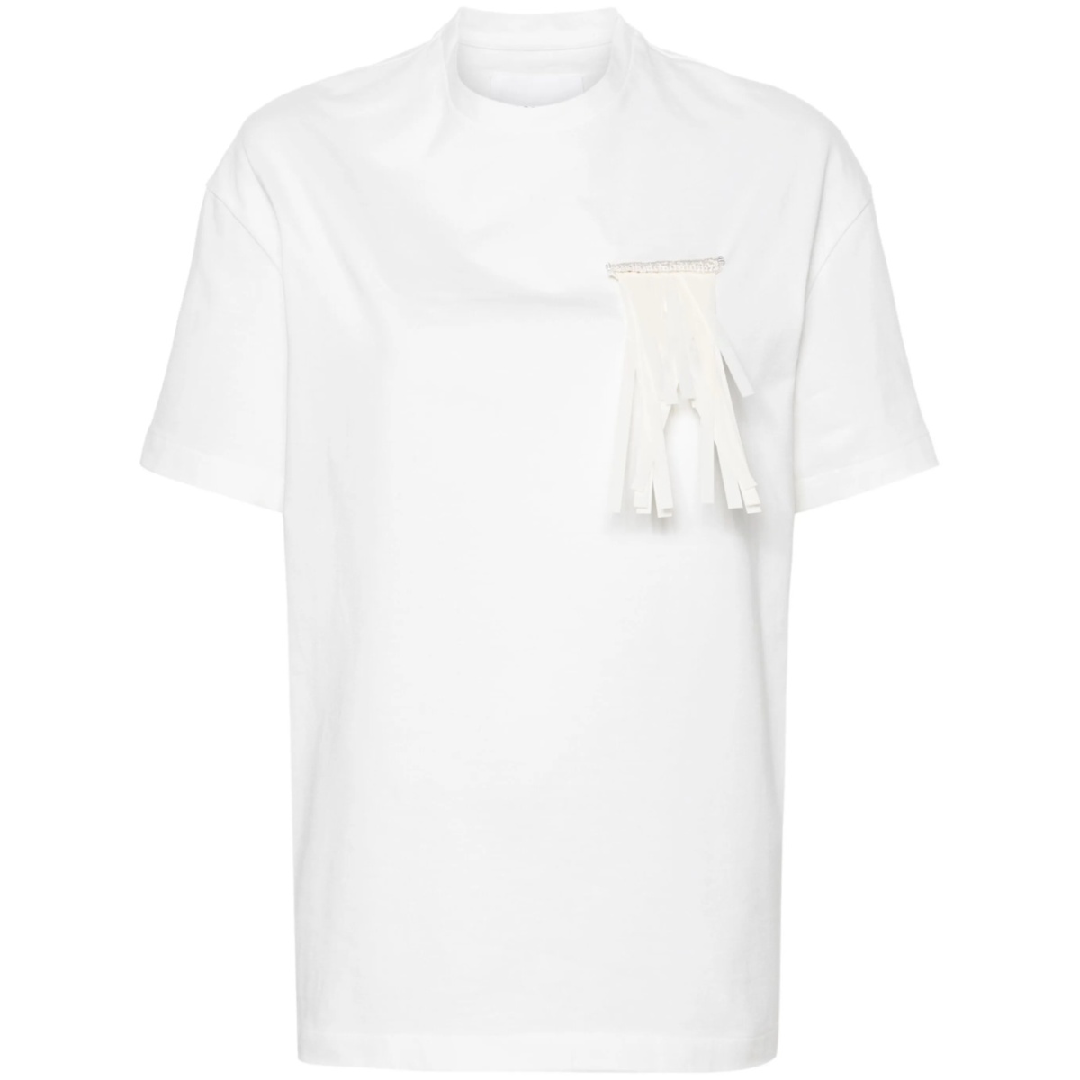 brooch-detailed cotton T-shirt