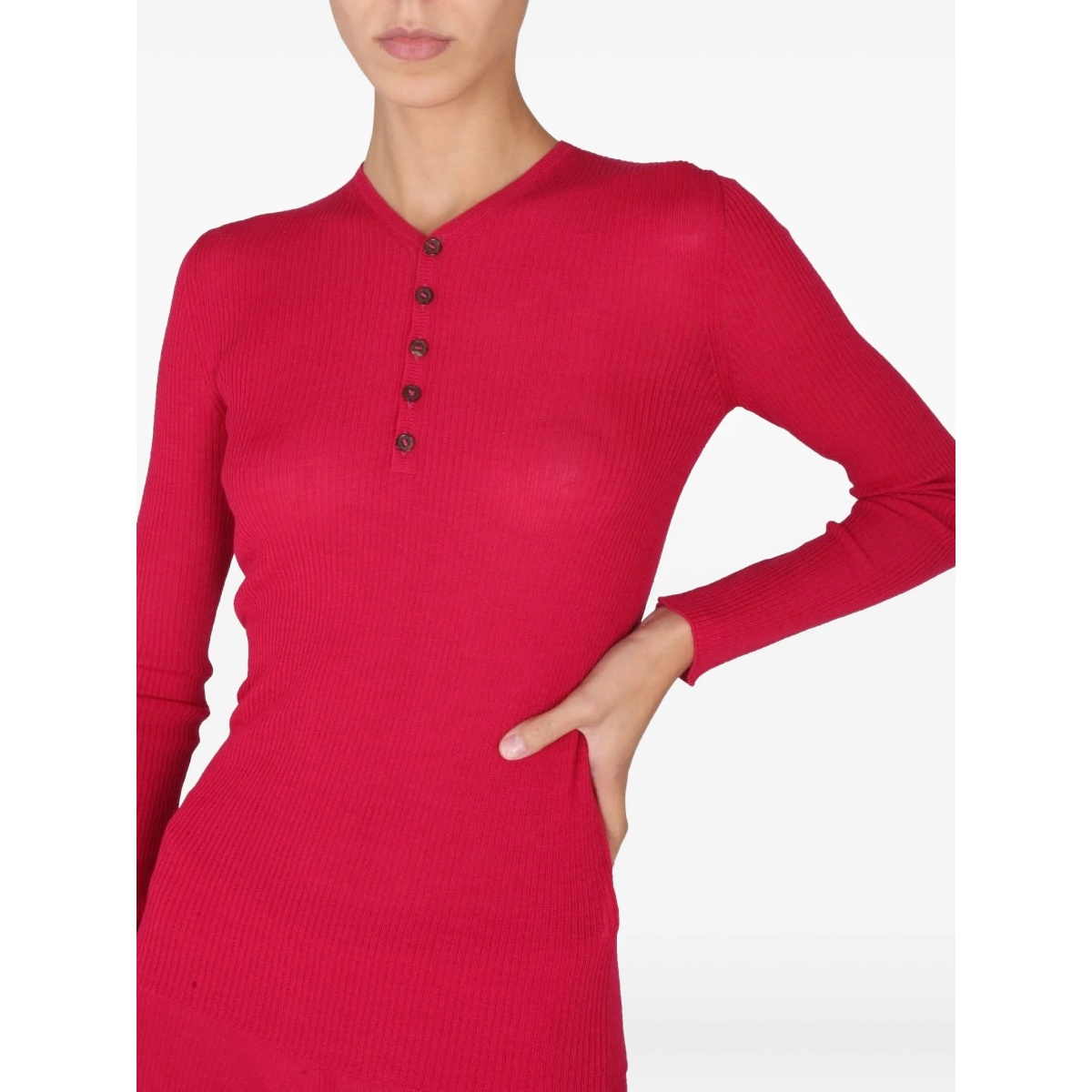 button ribbed sweater - Img 4